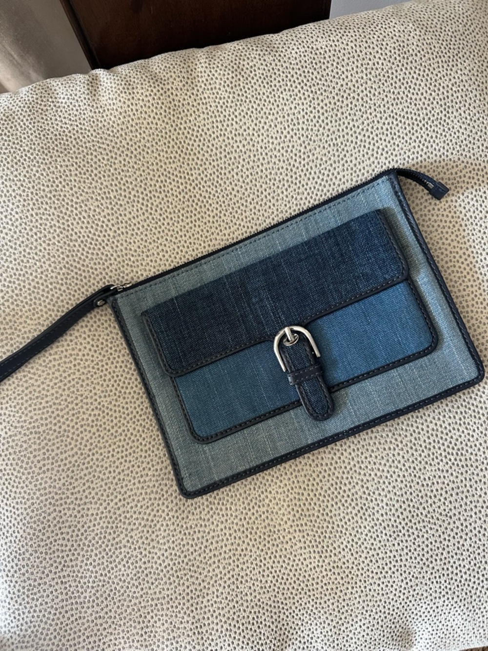 Michael Kors Denim Patch Wristlet Clutch - Blue